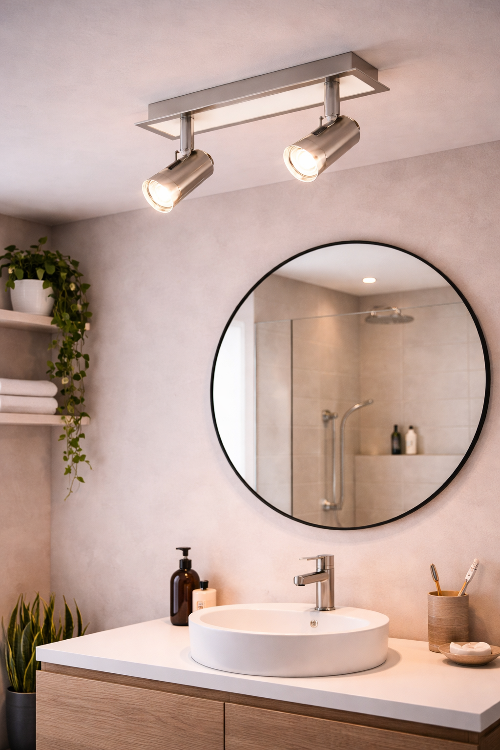 Aplica LED ROTTELO, 90915, nichel/crom, doua surse de iluminat,2x5W,