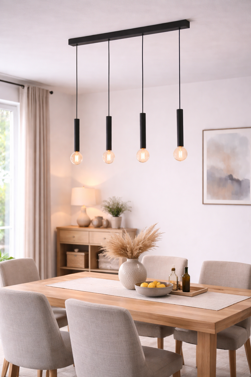 Pendul CORTENOVA, EGLO, otel, negru, 110 x 84 x 6 cm, inaltime reglabila