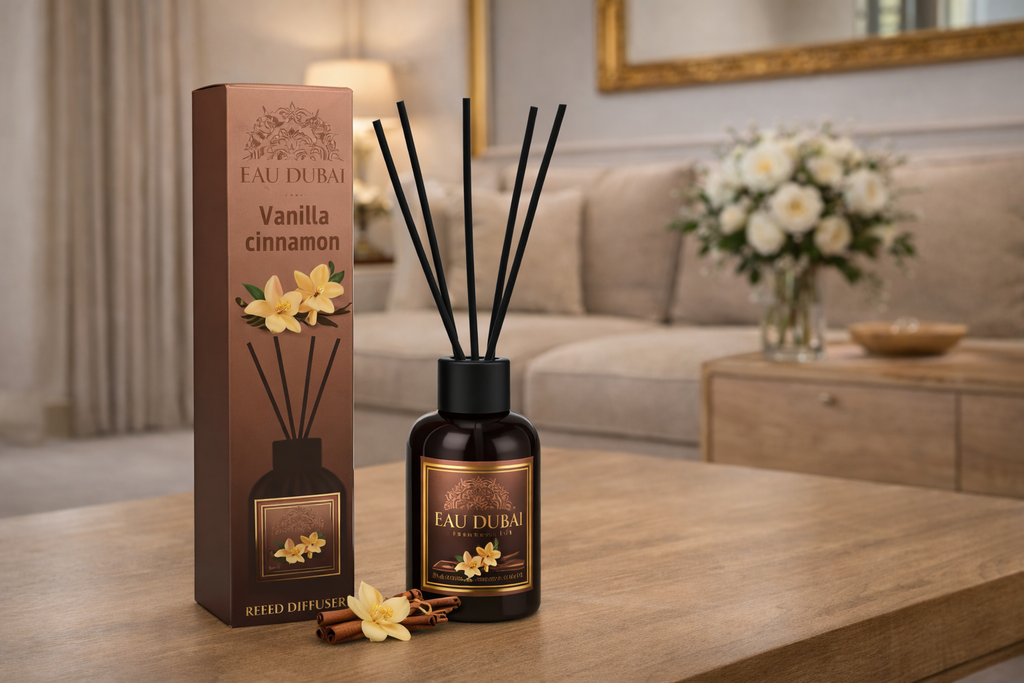 Odorizant de Camera cu betisoare , Eau Dubai Vanilie si Scortisoara