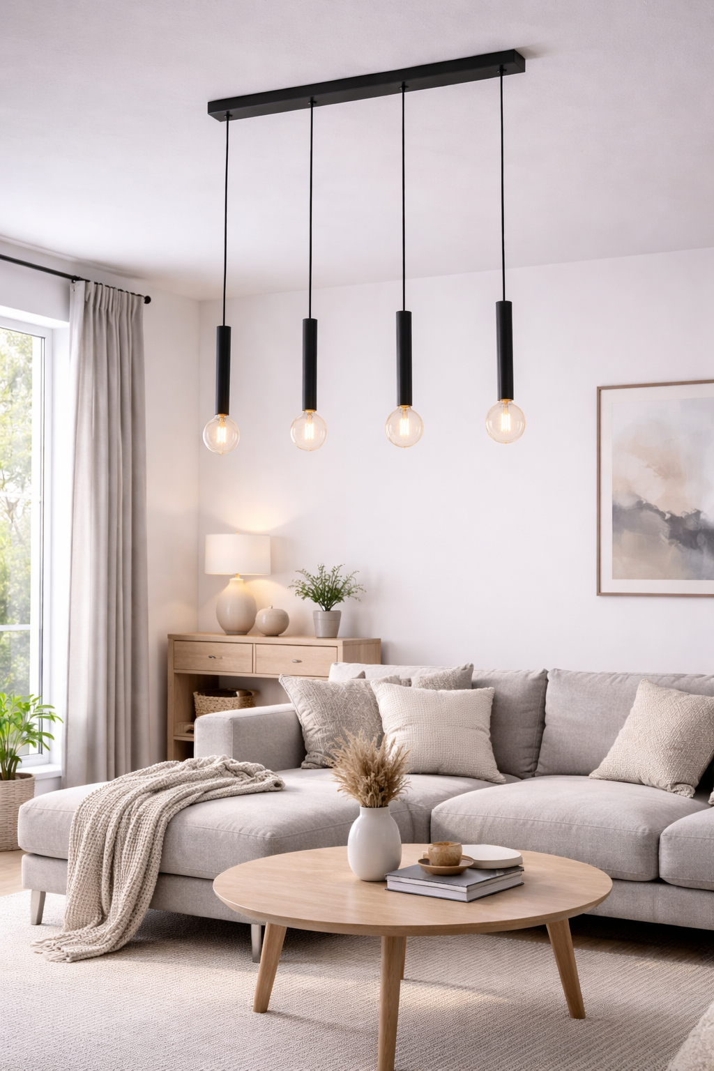 Pendul CORTENOVA, EGLO, otel, negru, 110 x 84 x 6 cm, inaltime reglabila