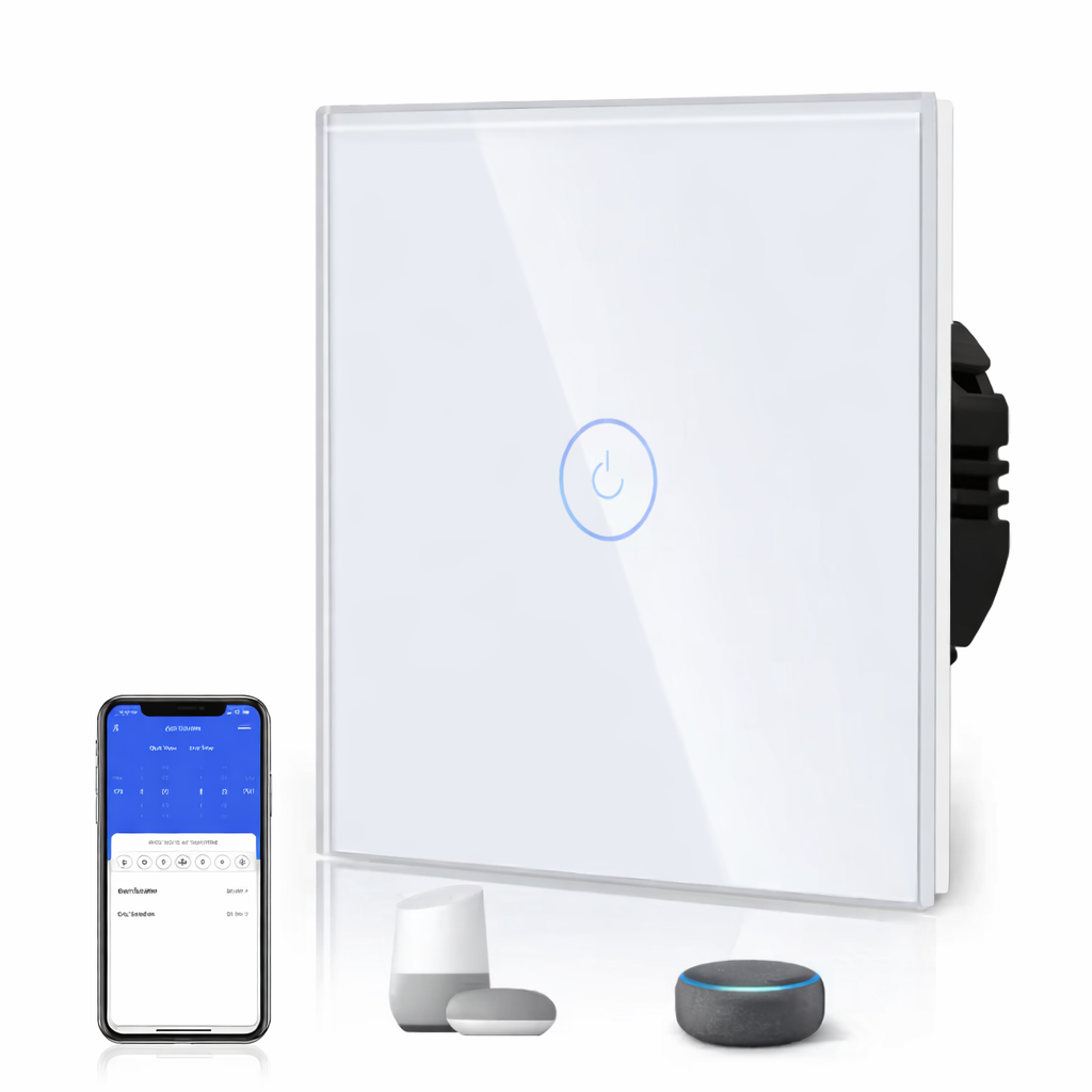 Întrerupător Touch WiFi Inteligent BSEED, Sticlă Cristal, Compatibil Alexa & Google Home