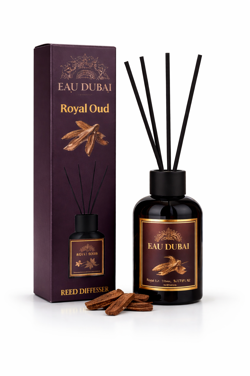 Odorizant de Camera cu betisoare , Eau Dubai Royal Oud, 110ml,