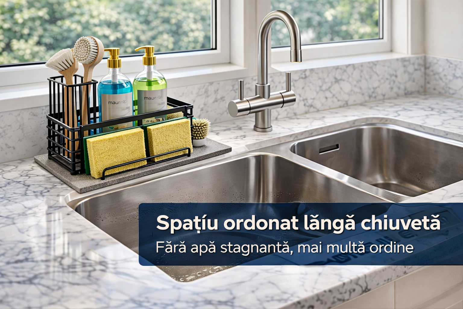 Suport Chiuvetă Multifuncțional cu Piatră Absorbantă
