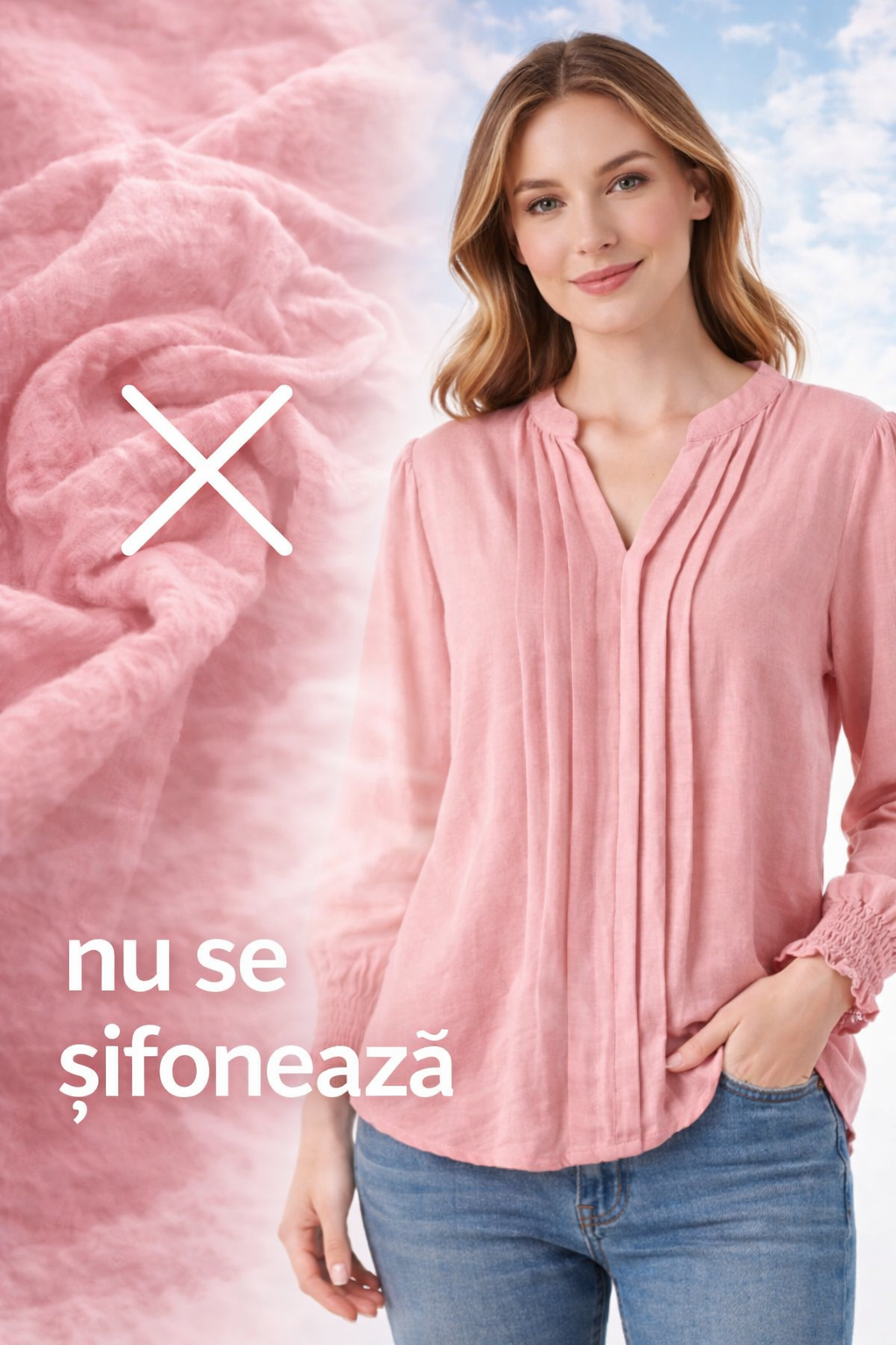 Bluză damă elegantă  – confortabilă, ușoară și nu se șifonează
