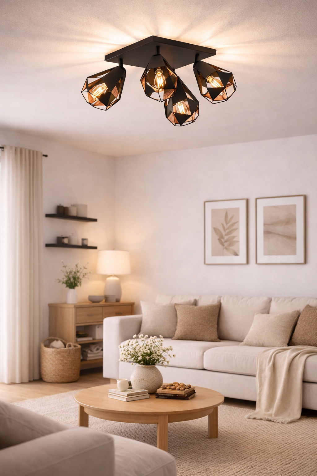 Plafoniera Cu Spoturi eglo Carlton E27, Negru/cupru