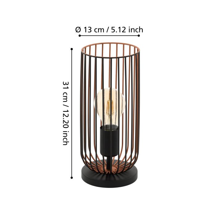 Veioză Roccamena EGLO – metal cu finisaj c, design industrial elegant