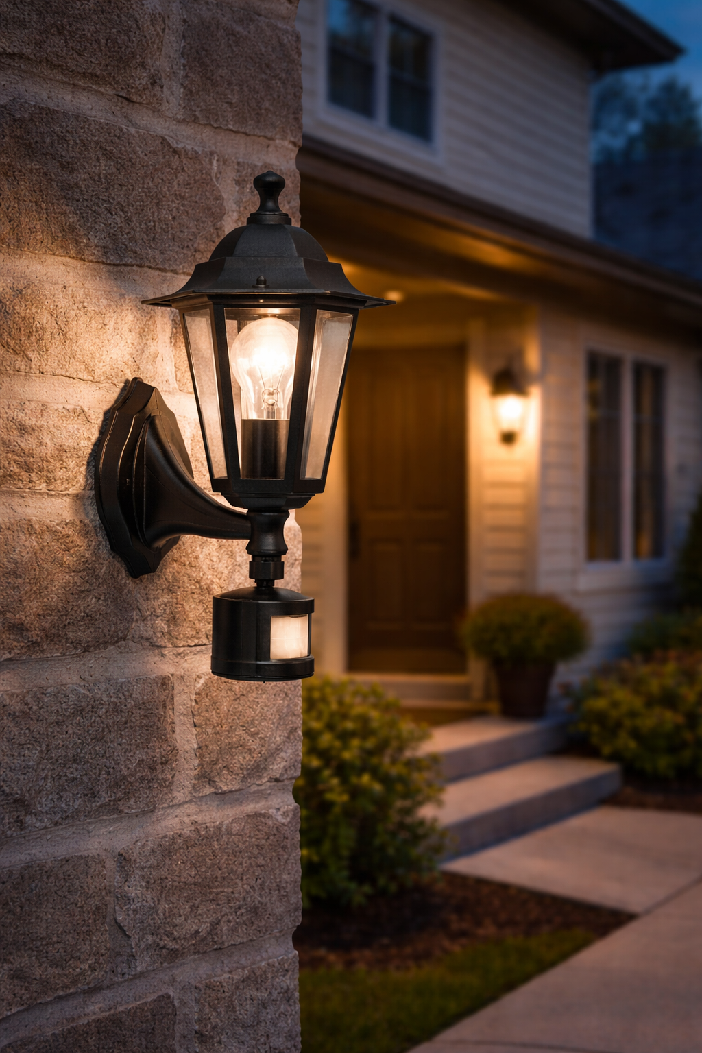 Aplica exterior cu senzor Eglo Laterna4, E27, 1x60W