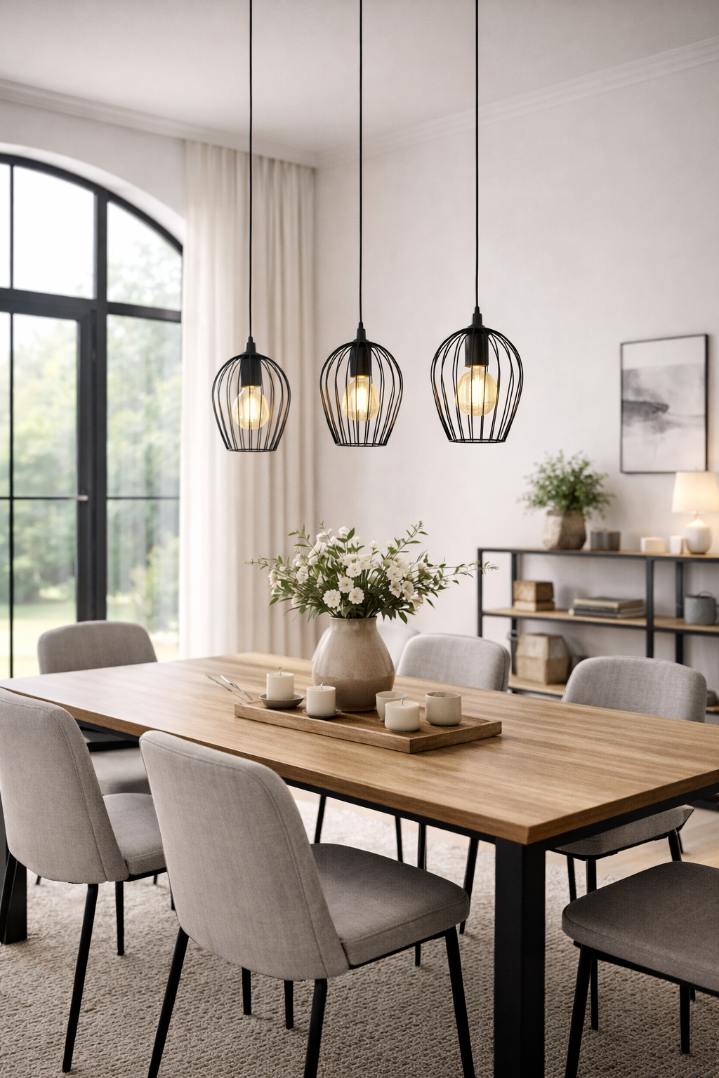 Pendul NEWTOWN, 49478, 3x60W E27, otel, negru