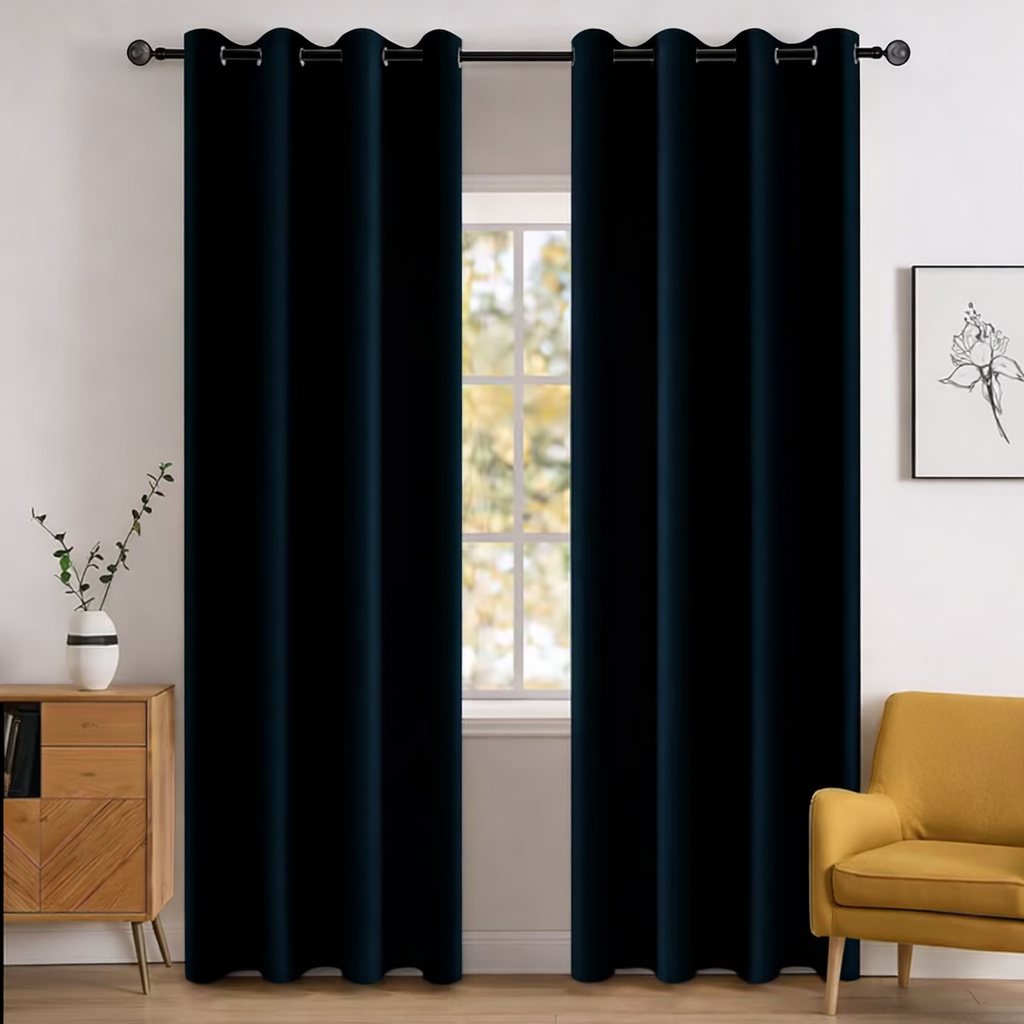 Set 2 Draperii Blackout Bleumarin 140x175 cm –  Izolare Termică