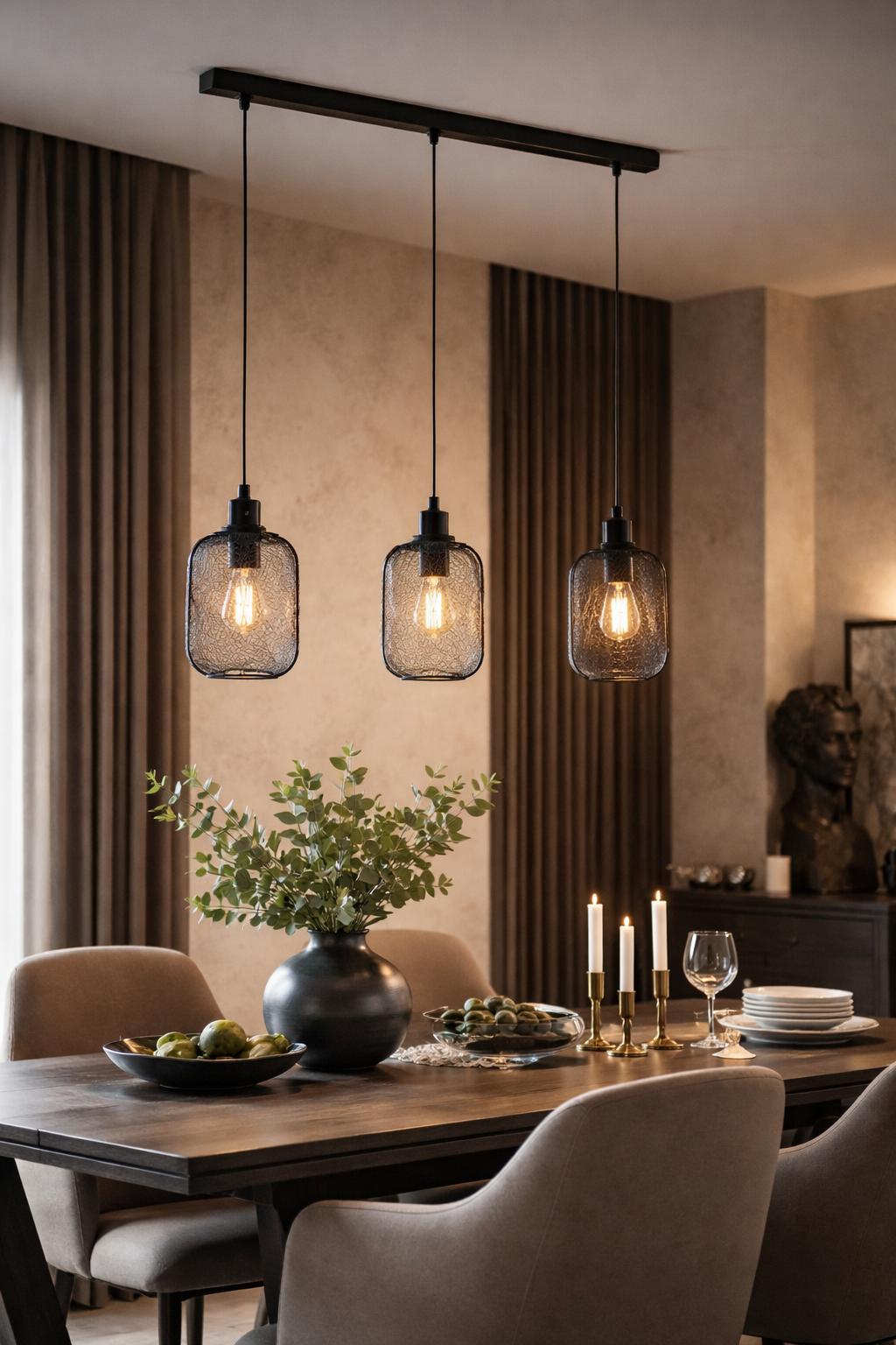 Pendul vintage WRINGTON, EGLO, 3x60W, inaltime reglabila