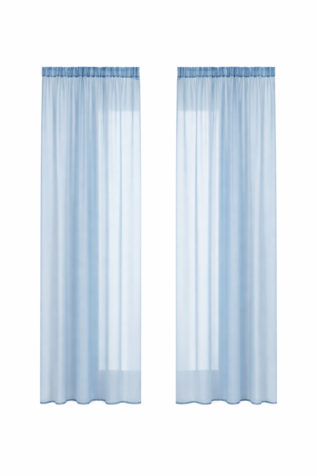 Perdea Transparentă MIULEE Set 2 Buc –Albastru, 145x140 cm, Ușoară & Elegantă