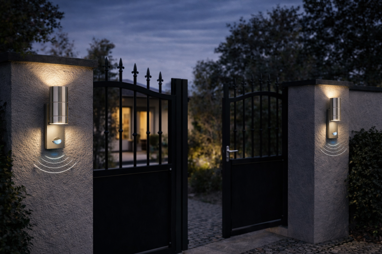 Aplica LED exterior cu senzor RIGA 5, 32898, inox, 2x3W, 2x240lm,3000K, IP44