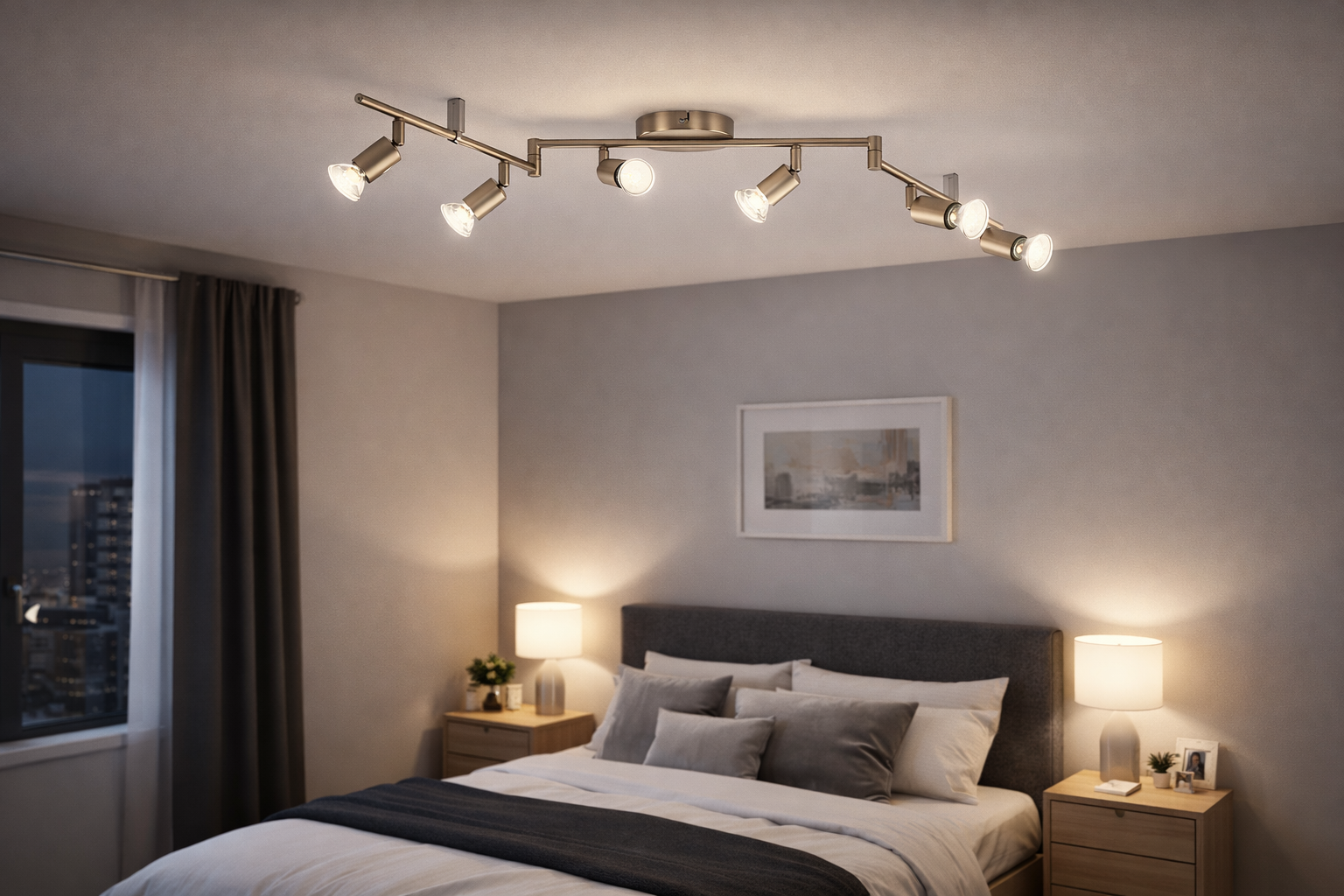 Plafoniera spot Buzz, EGLO, GU10 LED, 6x3W, 1440 lm, 3000k,