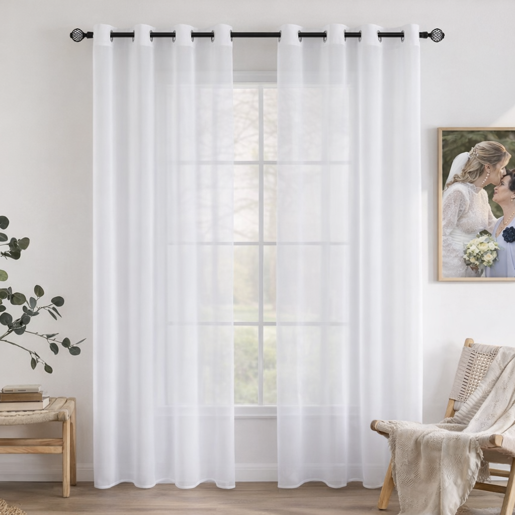 Perdele Emema Set 2 Buc – 140x200 cm, Semi-Transparente, Elegante & Ușor de Montat