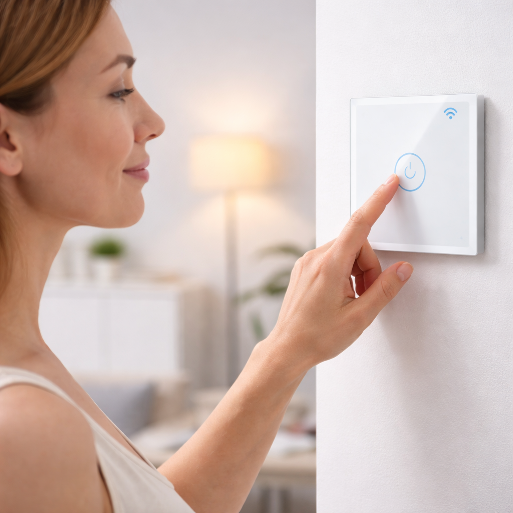Întrerupător Touch WiFi Inteligent BSEED, Sticlă Cristal, Compatibil Alexa & Google Home