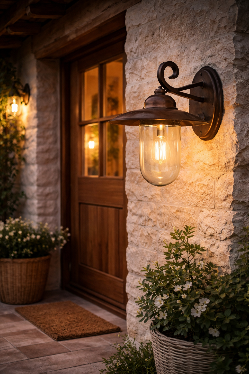 Aplica exterior, EGLO, E27, IP44, Maro antic, MILTON