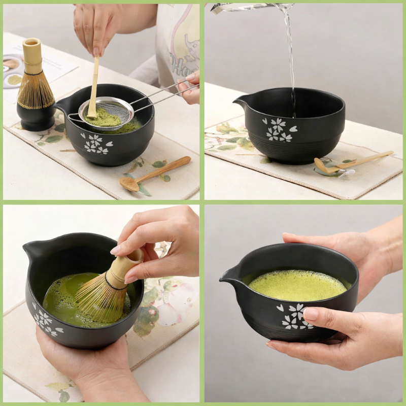 Set complet pentru prepararea ceaiului Matcha – Ritual japonez, 8 piese