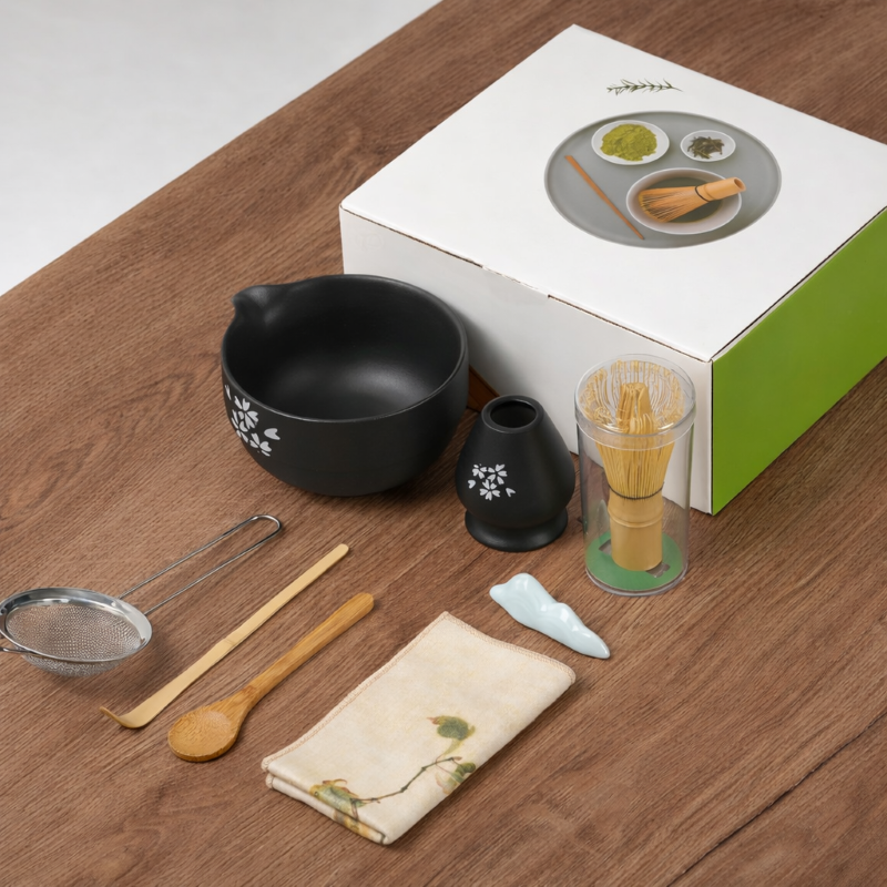 Set complet pentru prepararea ceaiului Matcha – Ritual japonez, 8 piese