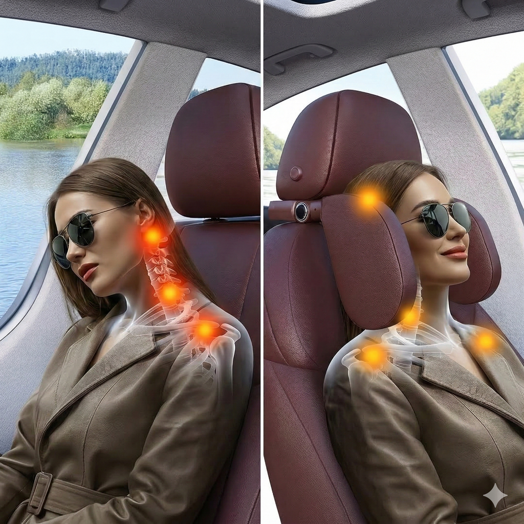 Suport de Gât Ergonomic uNIVERSAL  pentru Mașină, Pernă Tetieră Ajustabilă 180°