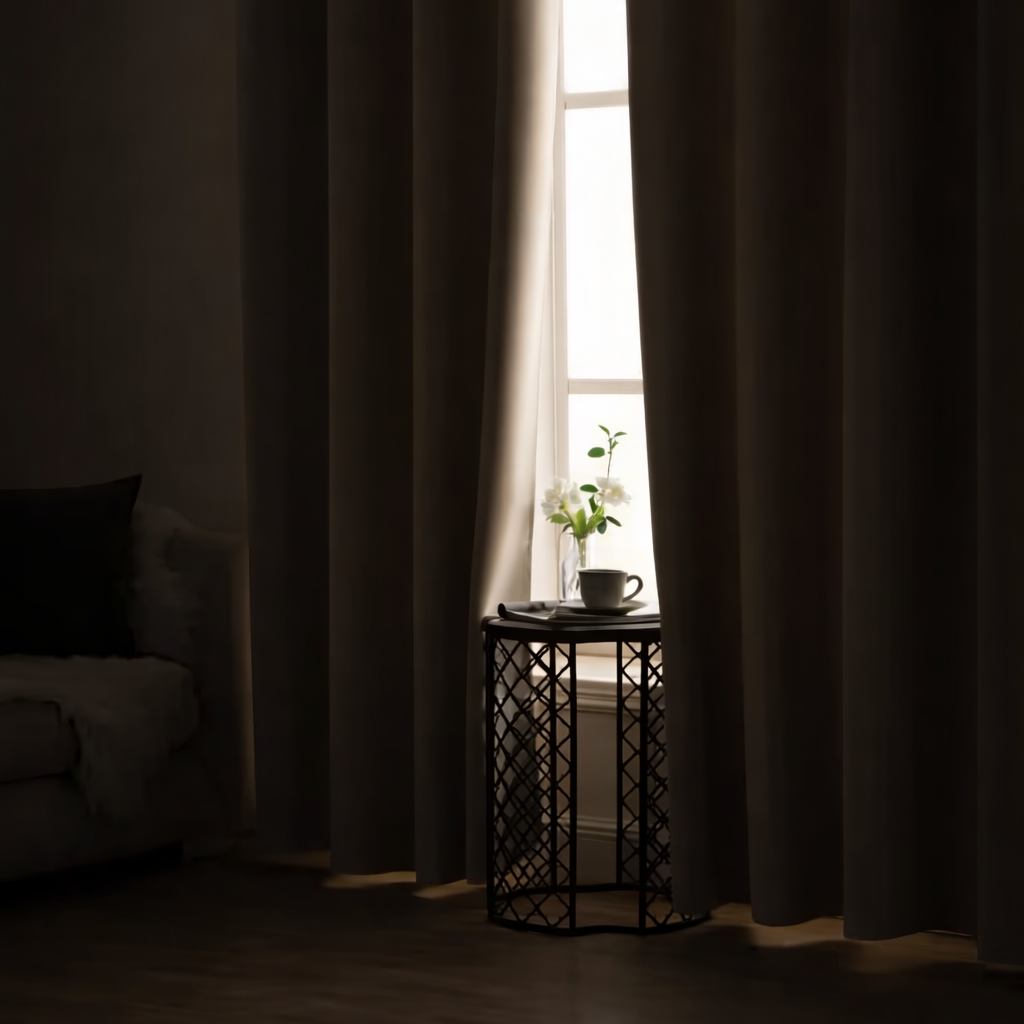 Cortină Blackout 290x140 cm – Draperie Termică cu Inele, Bej Elegant (1 Bucată)