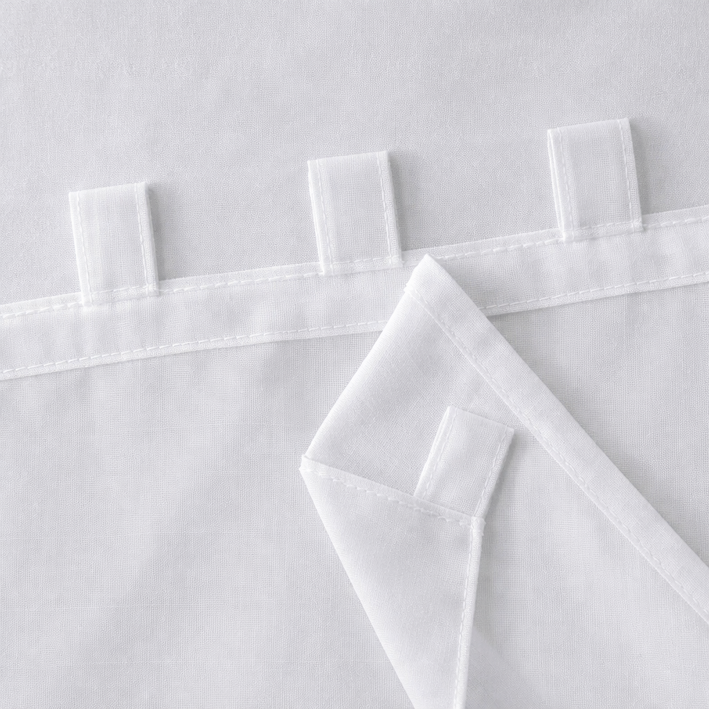 Perdea Voal Alba 2 x 140x225 cm – Model Simplu, Elegant, cu Prindere pe Bara