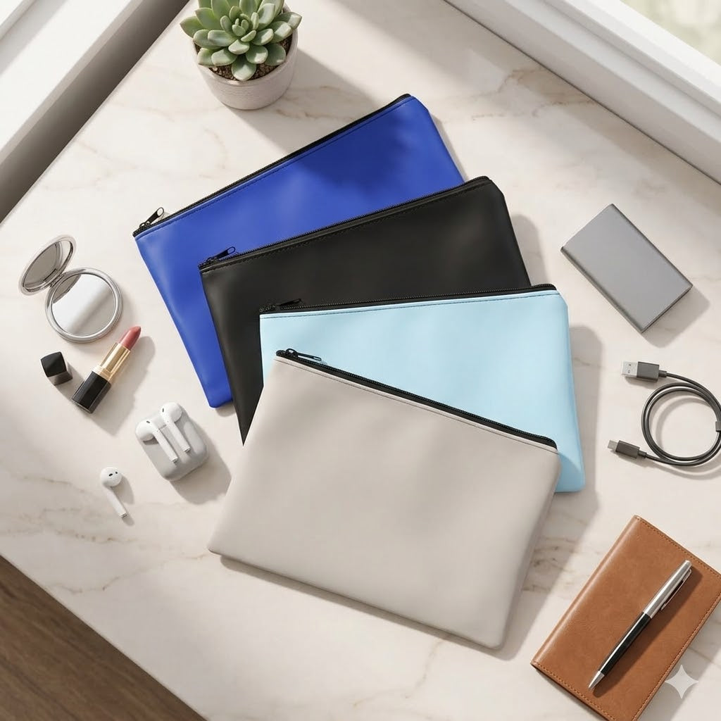 Set 4 Genți Pouch Minimaliste cu Fermoar