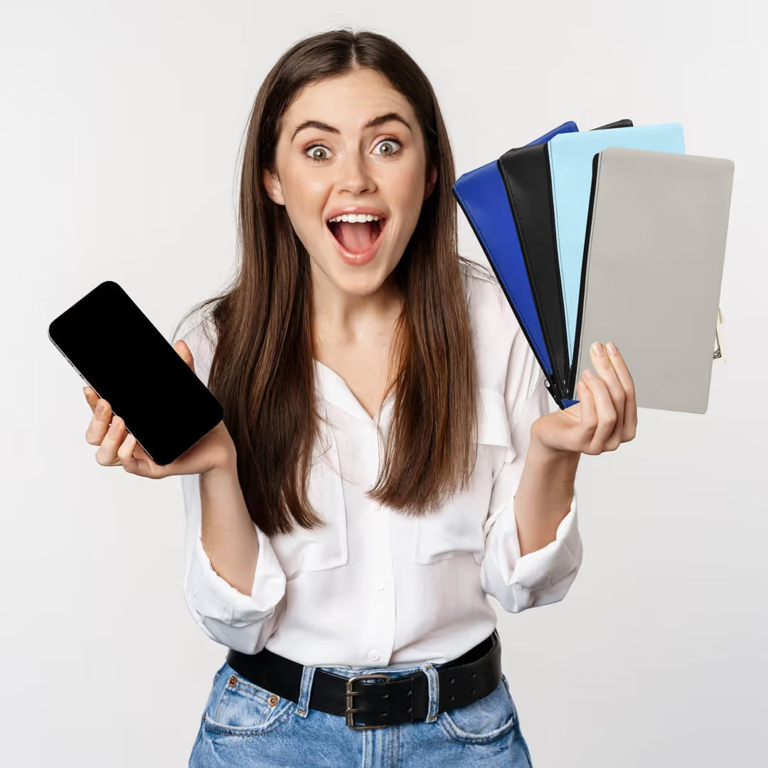 Set 4 Genți Pouch Minimaliste cu Fermoar