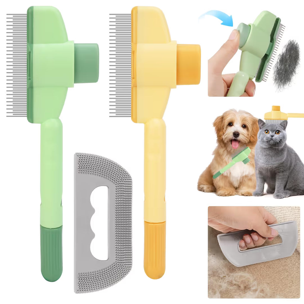 Set 3 Piese pentru Pieptănarea Câinilor și Pisicilor + Îndepărtarea Părului de pe Suprafețe