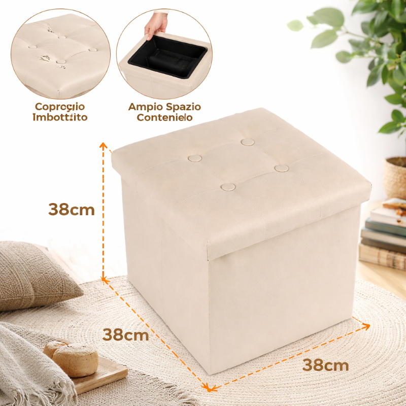 Taburet cu depozitare integrată – design modern, practic și elegant