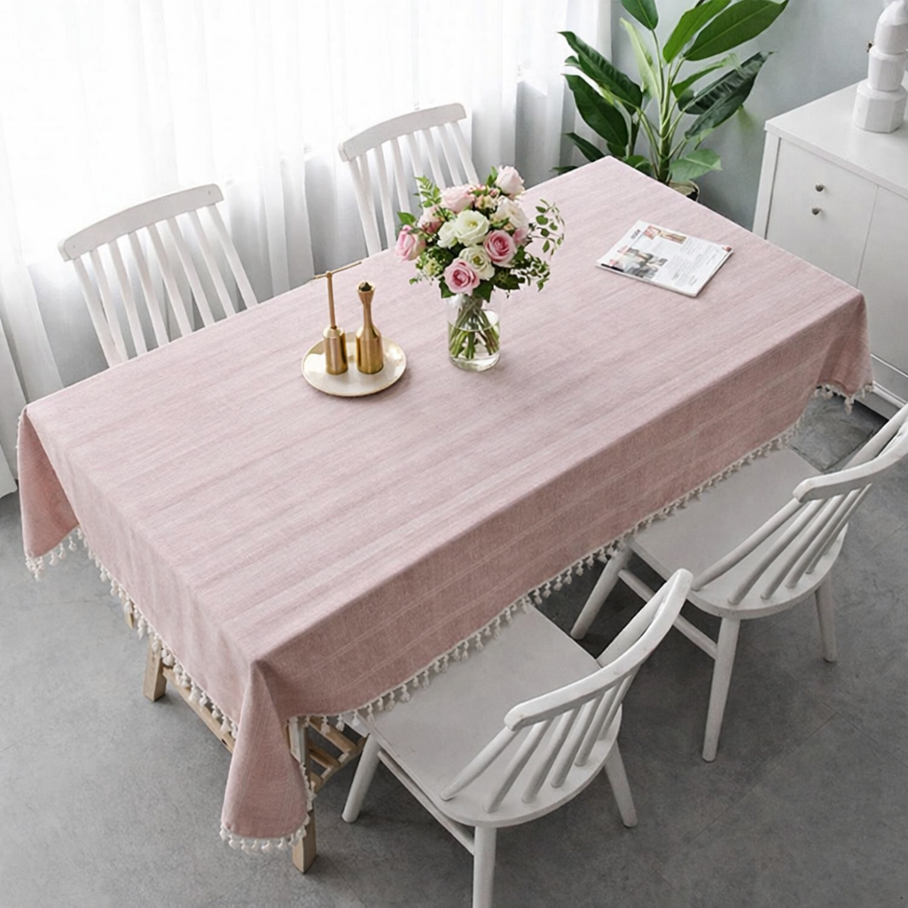 Față de masă macrame premium – material gros, decorativă, cu franjuri elegante