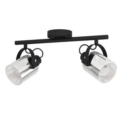EGLO, 99053, BERREGAS, spot lampă, E27, 2X40W, IP20, negru-transparent