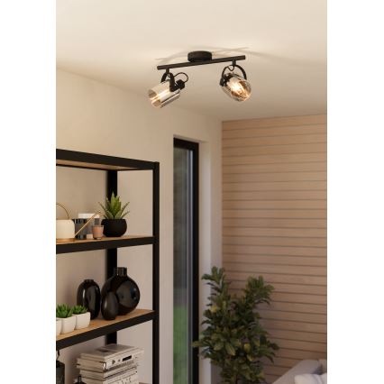 EGLO, 99053, BERREGAS, spot lampă, E27, 2X40W, IP20, negru-transparent