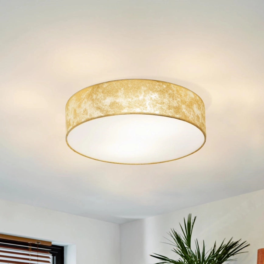 Plafoniera Viserbella, EGLO, E27, 1x60W,  textil, auriu, 38 x 11 cm