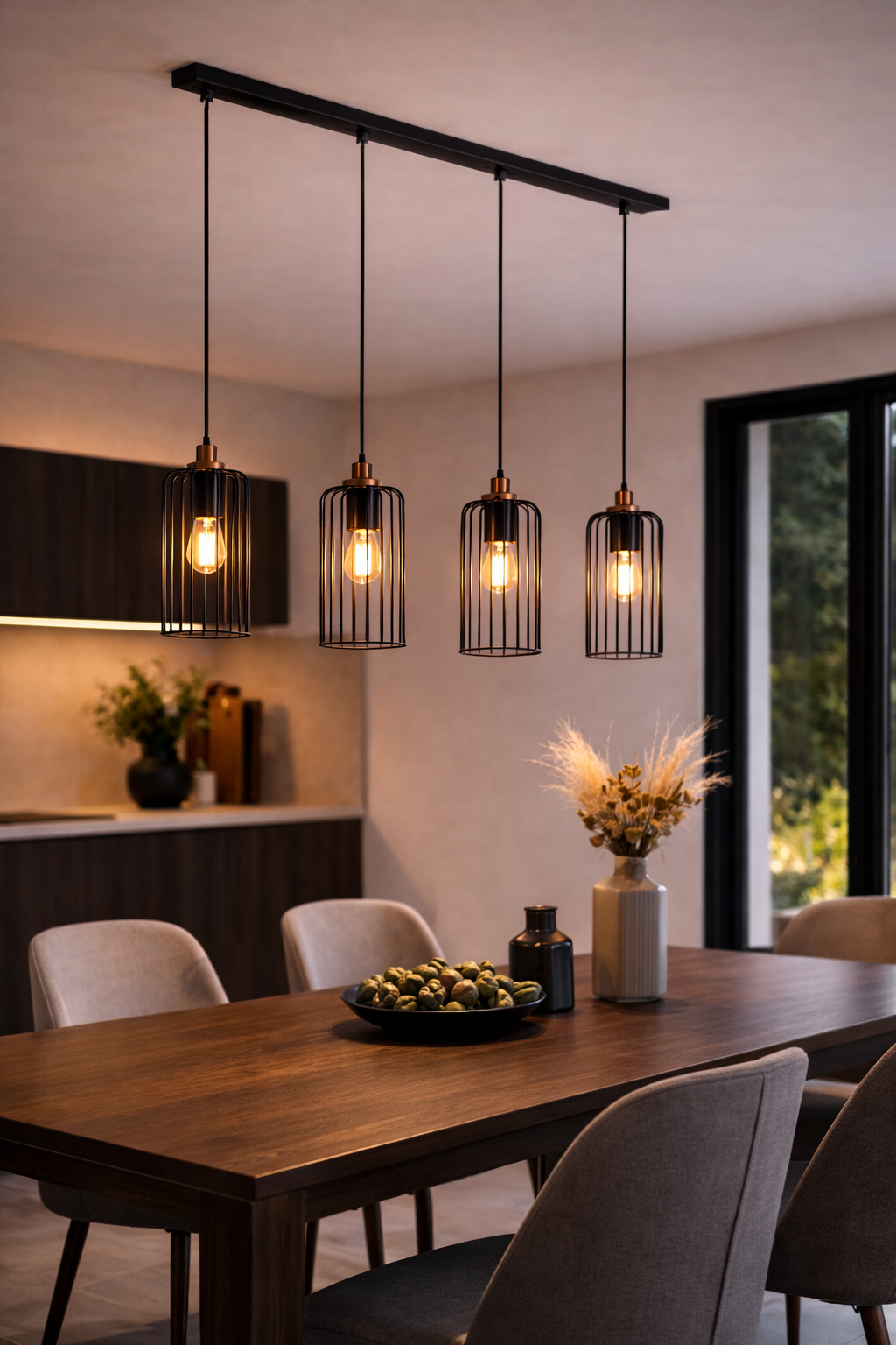 Lustra Pendul EGLO Roccamena 1, E27, otel negru, inaltime reglabila