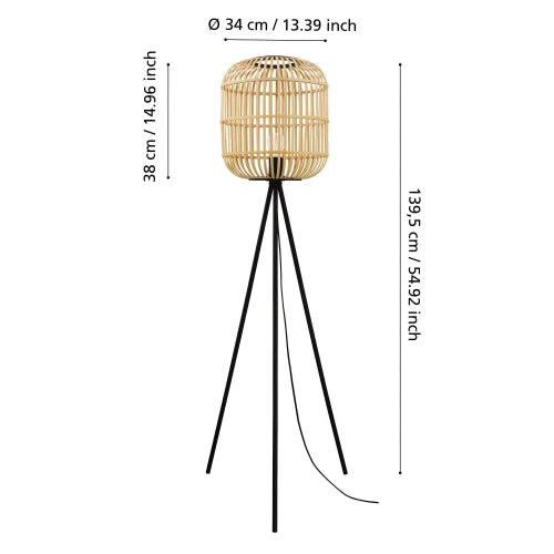 Lampadar Interior Eglo Bordesley, 1 x E27 max 28W, IL-4543219