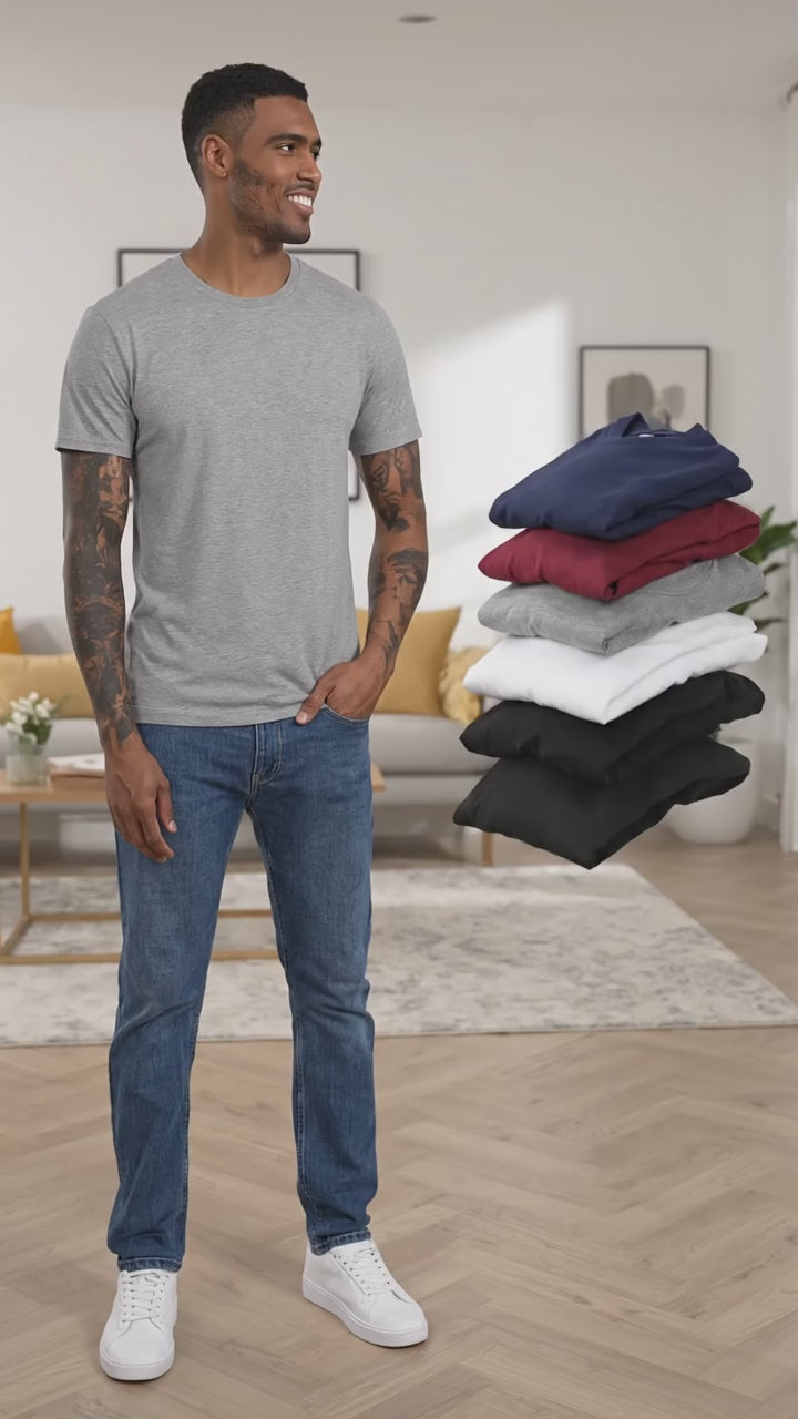 Set 5 Tricouri Bărbați 100% Bumbac – 94 Lei (18,8 Lei/Tricou) | EDACS