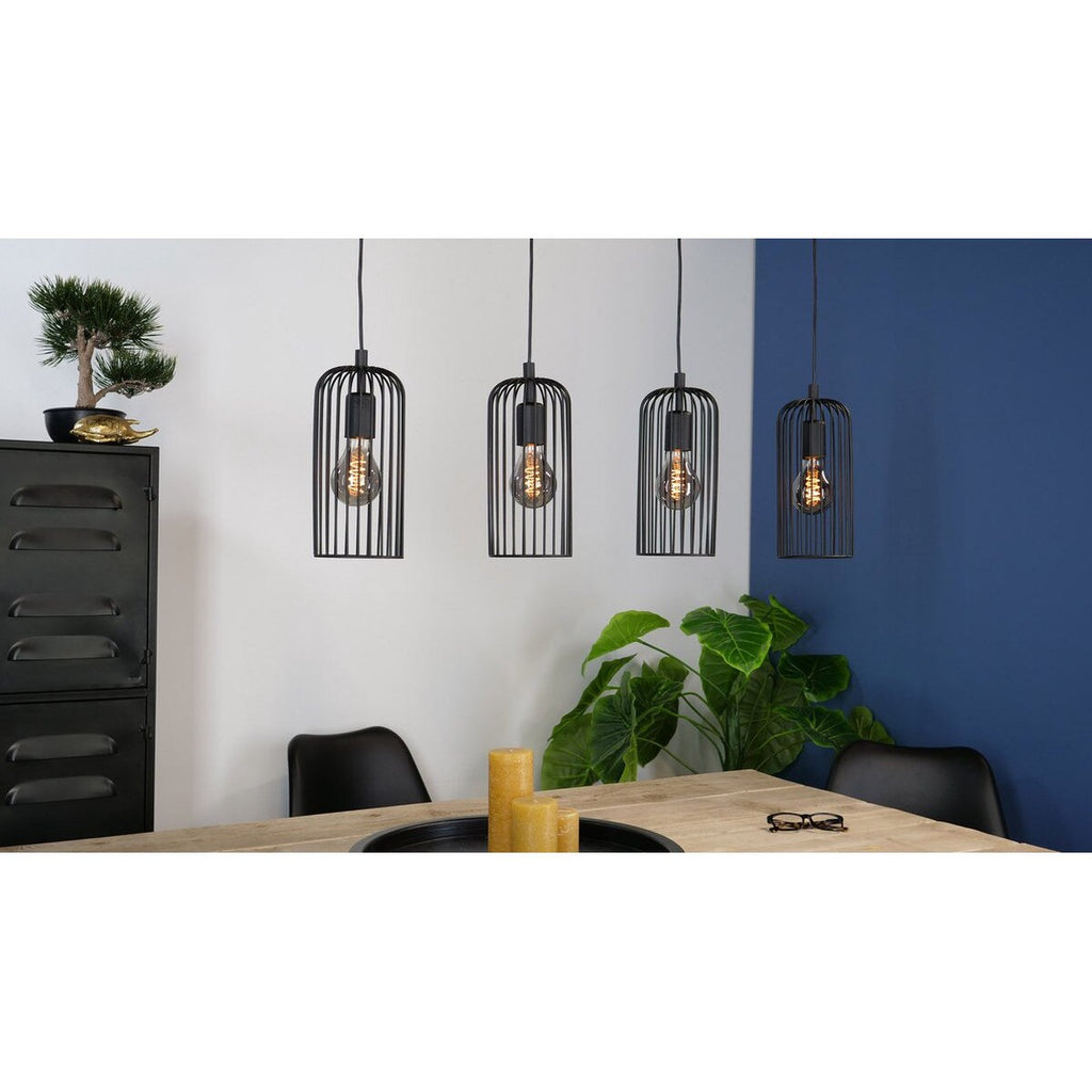 Lustra Pendul EGLO Roccamena 1, E27, otel negru, inaltime reglabila