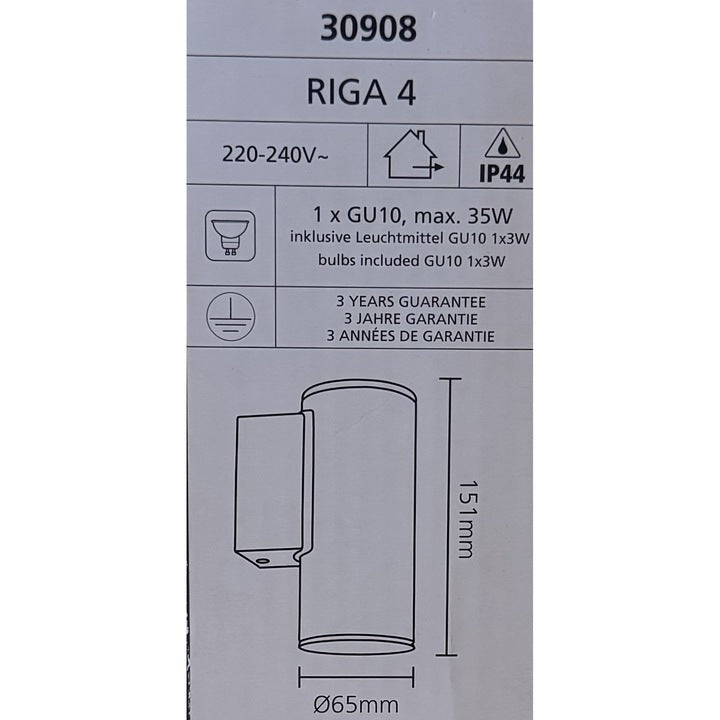 Aplica RIGA 4 GU10-LED 2.8W IP44 30908